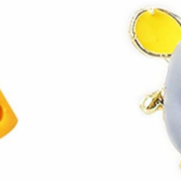 Cute Handmade Mouse Cheese Small Stud Earrings for Women - Asymmetric Cartoon Ra - Picture 1 of 5